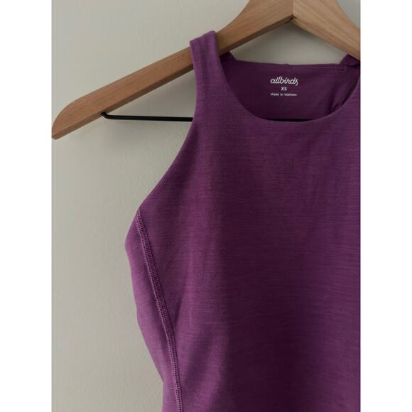 Allbirds Natural Run Form Tank Top Cropped Purple Lyocell Merino Wool Stretch XS - Picture 3 of 10